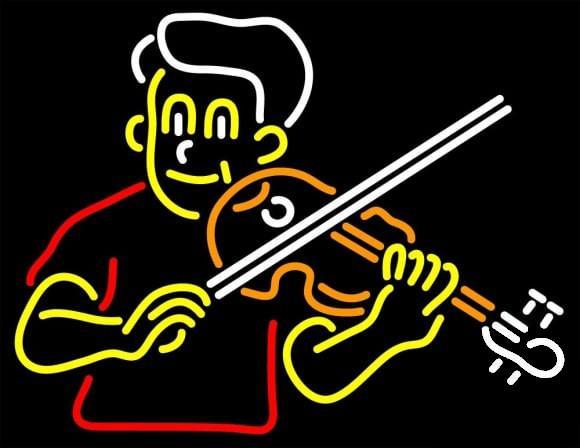 Custom Boy Playing Violin Neon Sign Real Neon Light