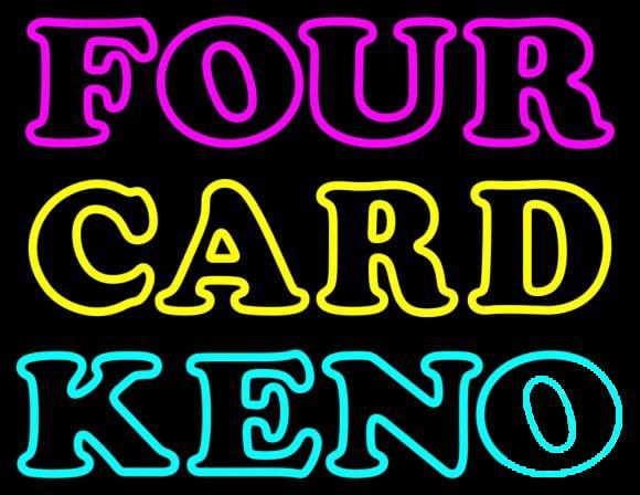 Custom Four Card Keno Neon Sign Real Neon Light
