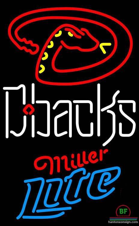 Custom Miller Lite Arizona Diamondbacks Neon Sign MLB Teams Neon Light