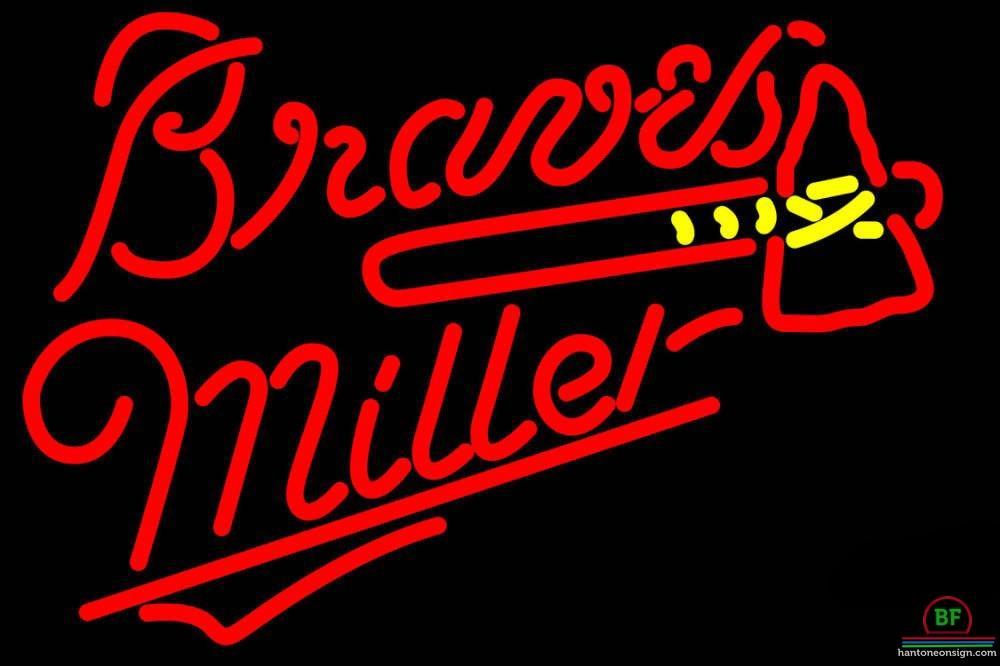 Custom Miller Atlanta Braves Neon Sign MLB Teams Neon Light