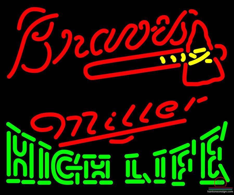 Custom Miller High Life Atlanta Braves Neon Sign MLB Teams Neon Light