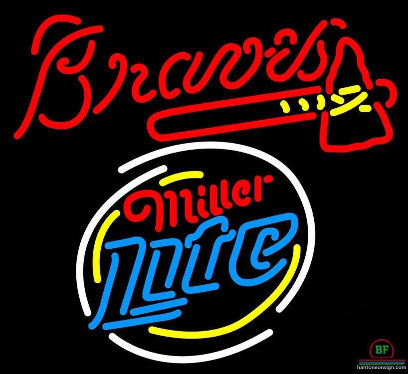Custom Miller Lite Atlanta Braves Neon Sign MLB Teams Neon Light