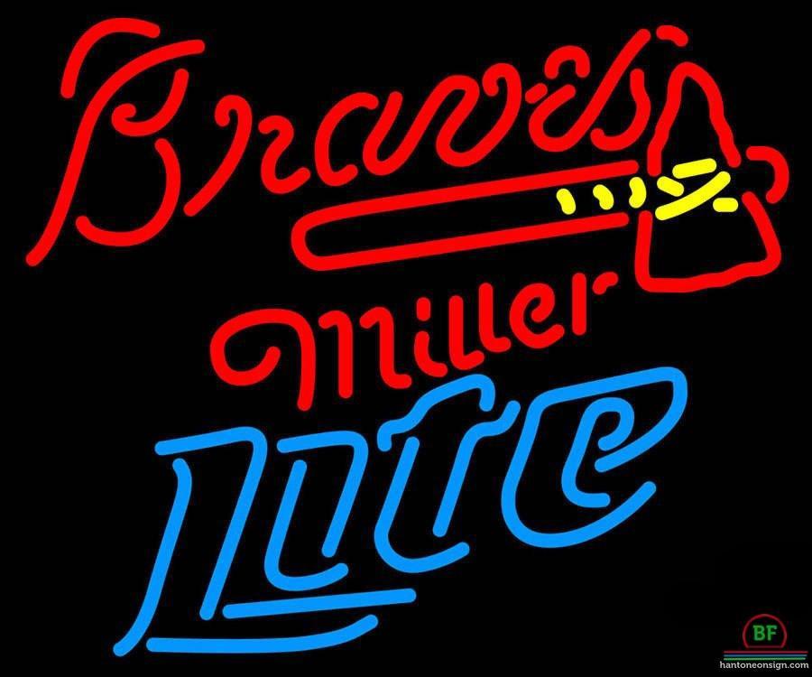 Custom Miller Lite Atlanta Braves Neon Sign MLB Teams Neon Light