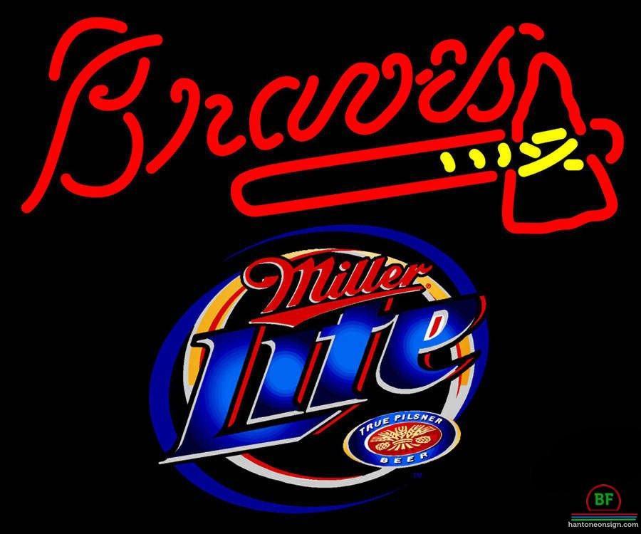 Custom Miller Lite Atlanta Braves Neon Sign MLB Teams Neon Light