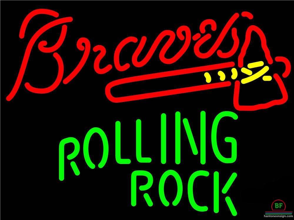 Custom Rolling Rock Atlanta Braves Neon Sign MLB Teams Neon Light
