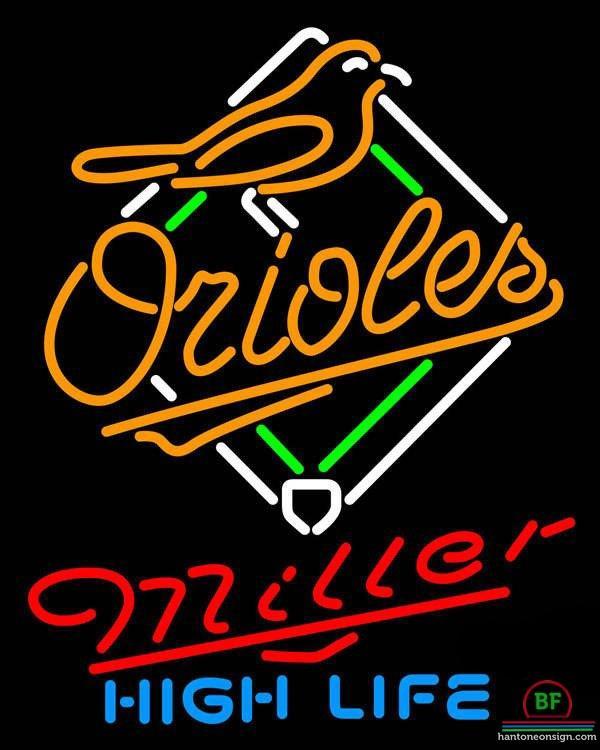 Custom Miller High Life Baltimore Orioles Neon Sign MLB Teams Neon Light