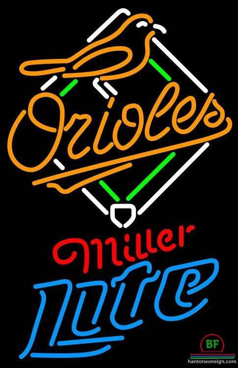 Custom Miller Lite Baltimore Orioles Neon Sign MLB Teams Neon Light