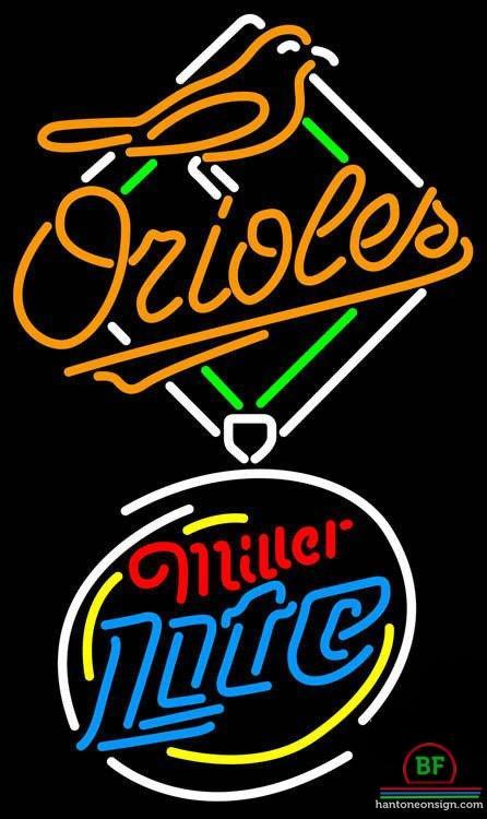 Custom Miller Lite Baltimore Orioles Neon Sign MLB Teams Neon Light