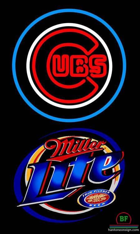 Custom Miller Lite Chicago Cubs Neon Sign MLB Teams Neon Light