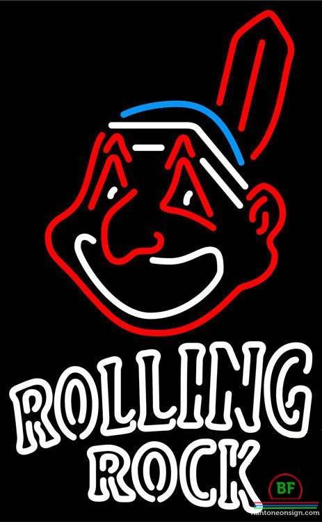 Custom Rolling Rock Cleveland Indians Neon Sign MLB Teams Neon Light