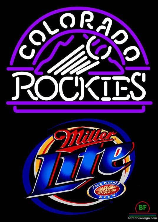 Custom Miller Lite Colorado Rockies Neon Sign MLB Teams Neon Light