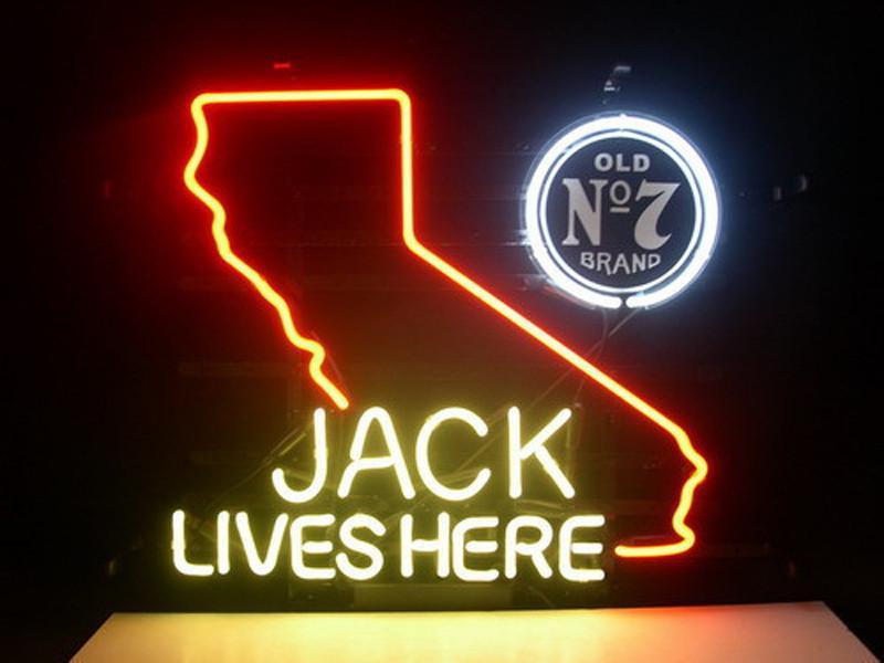 Custom Jack Daniels Lives Here California Neon Sign Real Neon Light