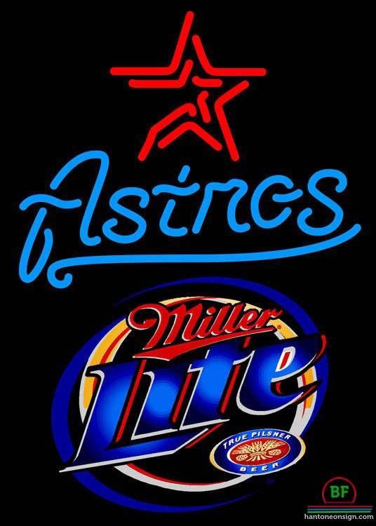 Custom Miller Lite Houston Astros Neon Sign MLB Teams Neon Light