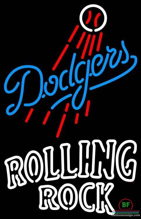 Custom Rolling Rock Los Angeles Dodgers Neon Sign MLB Teams Neon Light