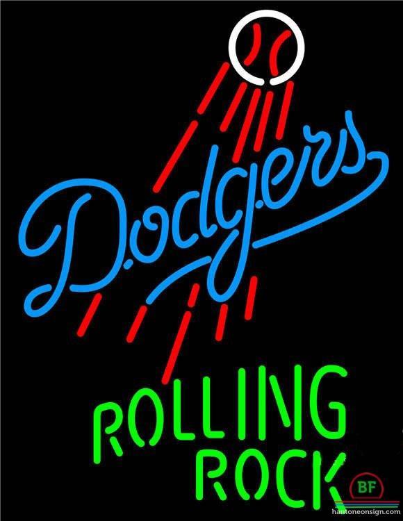 Custom Rolling Rock Los Angeles Dodgers Neon Sign MLB Teams Neon Light