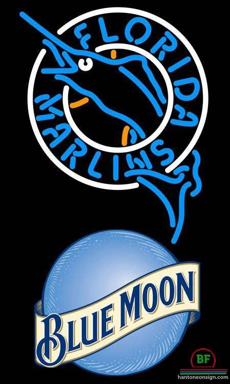Custom Blue Moon Florida Miami Marlins Neon Sign MLB Teams Neon Light