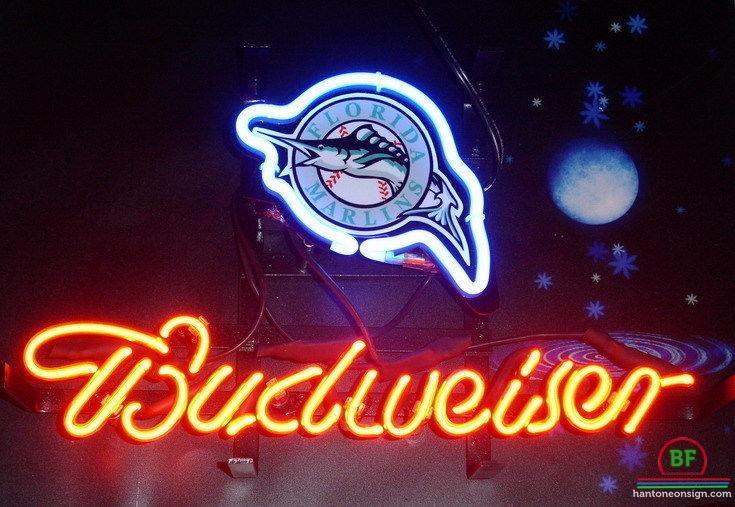 Custom Budweiser Florida Miami Marlins Neon Sign MLB Teams Neon Light