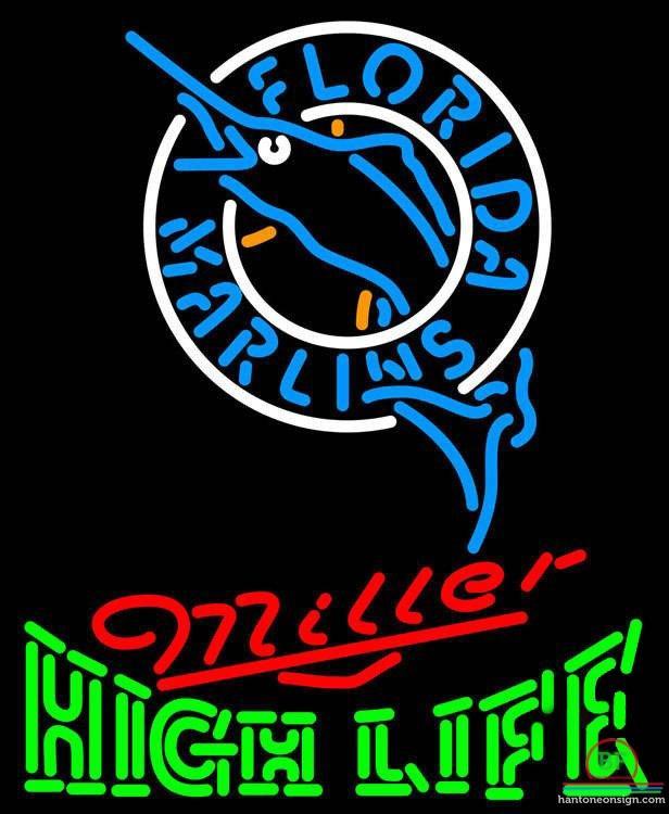Custom Miller High Life Florida Miami Marlins Neon Sign MLB Teams Neon Light