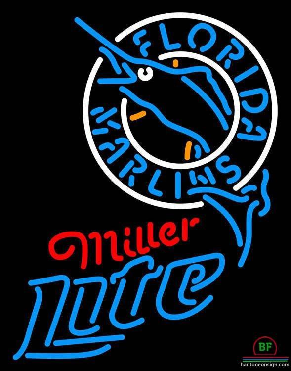 Custom Miller Lite Florida Miami Marlins Neon Sign MLB Teams Neon Light