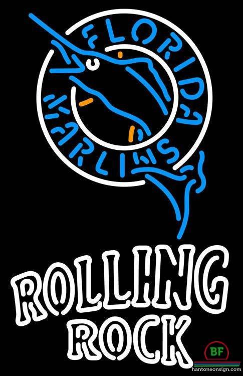 Custom Rolling Rock Florida Miami Marlins Neon Sign MLB Teams Neon Light
