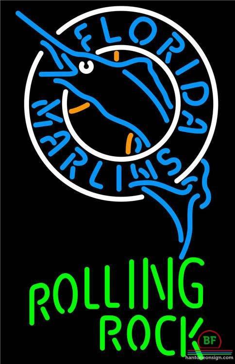 Custom Rolling Rock Florida Miami Marlins Neon Sign MLB Teams Neon Light