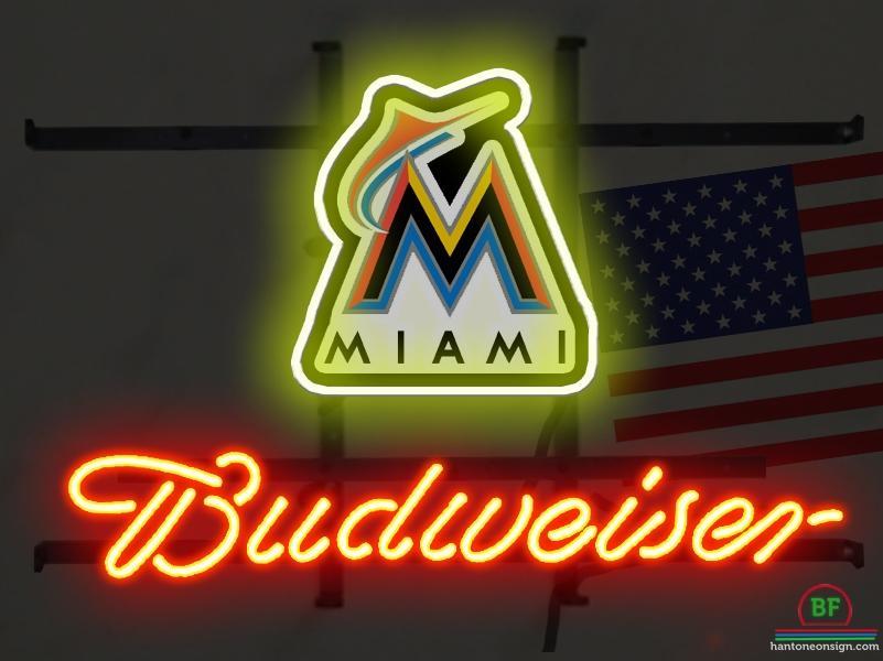 Custom Budweiser Florida Miami Marlins Neon Sign MLB Teams Neon Light