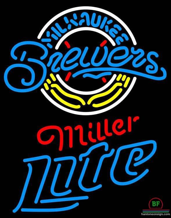 Custom Miller Lite Milwaukee Brewers Neon Sign MLB Teams Neon Light