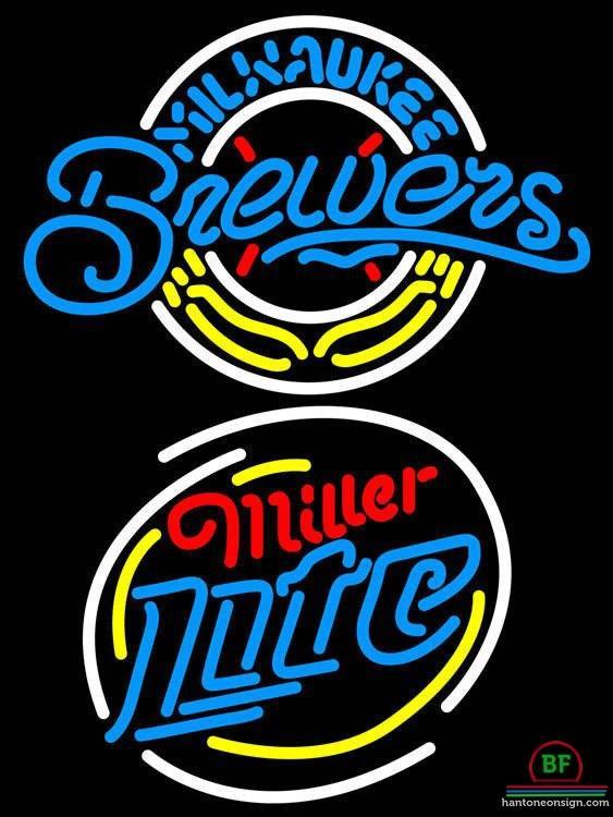 Custom Miller Lite Milwaukee Brewers Neon Sign MLB Teams Neon Light