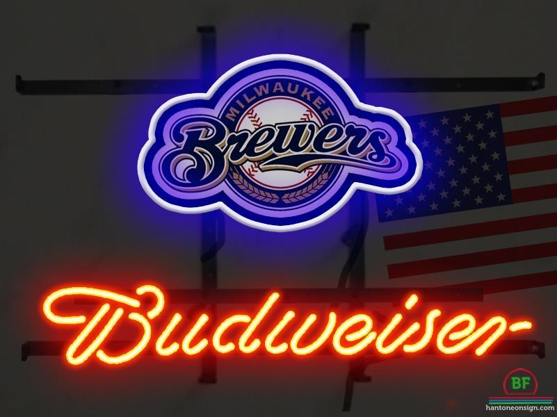 Custom Budweiser Milwaukee Brewers Neon Sign MLB Teams Neon Light