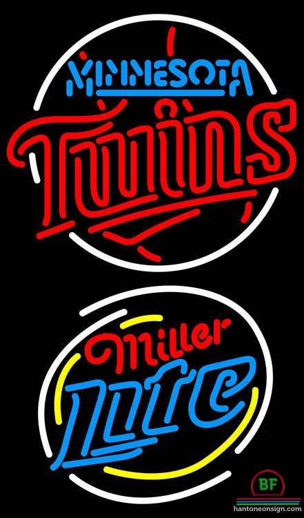 Custom Miller Lite Minnesota Twins Neon Sign MLB Teams Neon Light