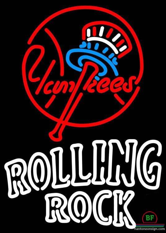 Custom Rolling Rock New York yankees Neon Sign MLB Teams Neon Light