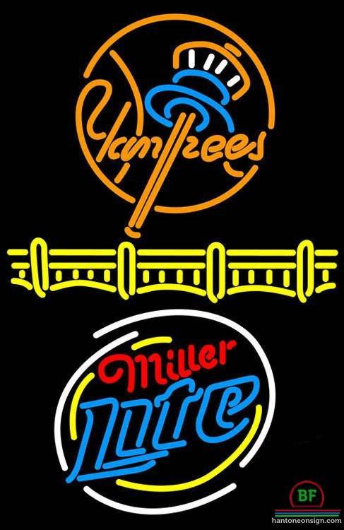 Custom Miller Lite New York yankees Neon Sign MLB Teams Neon Light