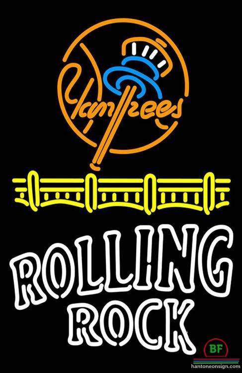 Custom Rolling Rock New York yankees Neon Sign MLB Teams Neon Light