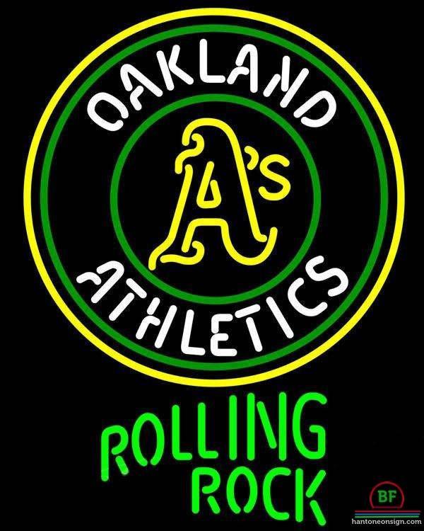 Custom Rolling Rock Oakland_Athletics Neon Sign MLB Teams Neon Light