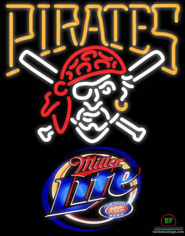 Custom Miller Lite Pittsburgh Pirates Neon Sign MLB Teams Neon Light