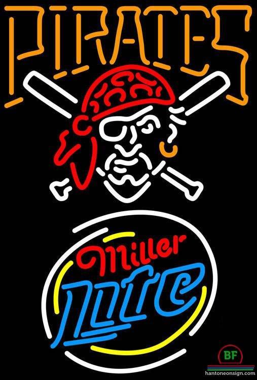 Custom Miller Lite Pittsburgh Pirates Neon Sign MLB Teams Neon Light