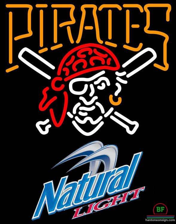 Custom Natural Light Pittsburgh Pirates Neon Sign MLB Teams Neon Light