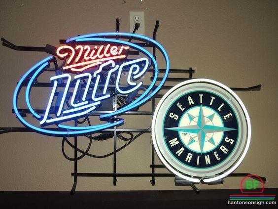 Custom Miller Lite Seattle Mariners Neon Sign MLB Teams Neon Light
