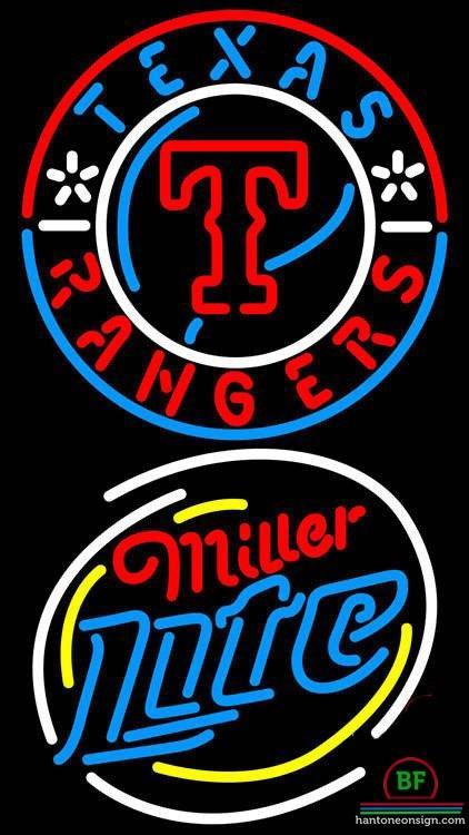 Custom Miller Lite Texas Rangers Neon Sign MLB Teams Neon Light