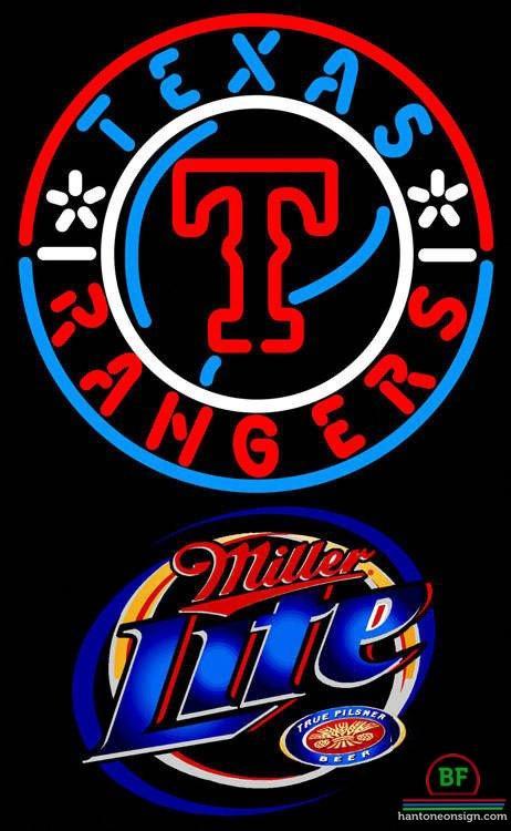 Custom Miller Lite Texas Rangers Neon Sign MLB Teams Neon Light