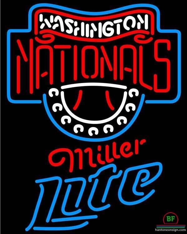 Custom Miller Lite Washington Nationals Neon Sign MLB Teams Neon Light