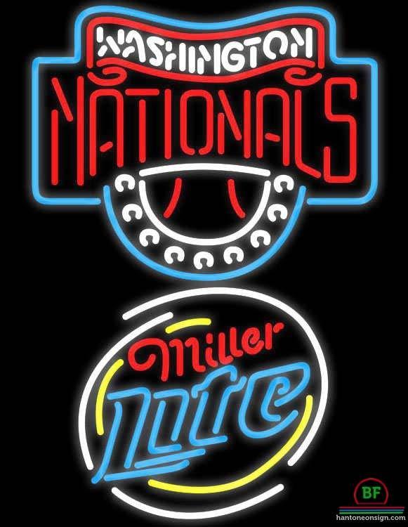 Custom Miller Lite Washington Nationals Neon Sign MLB Teams Neon Light