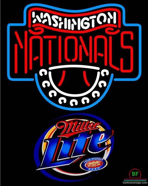 Custom Miller Lite Washington Nationals Neon Sign MLB Teams Neon Light