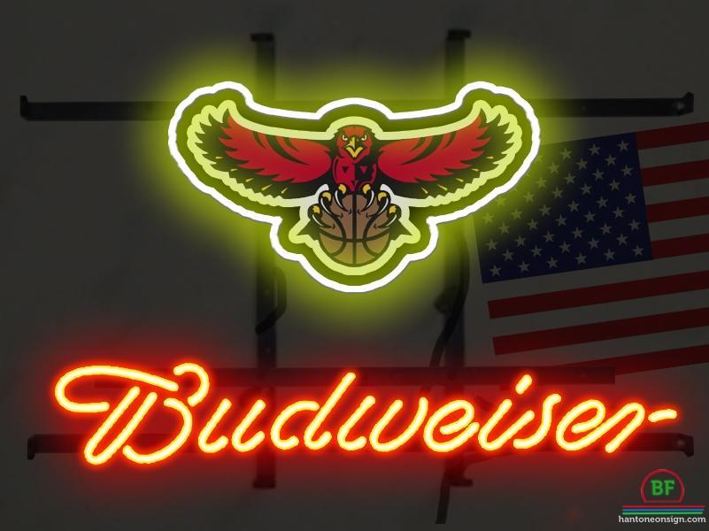 Custom Budweiser Atlanta Hawks Neon Sign NBA Teams Neon Light