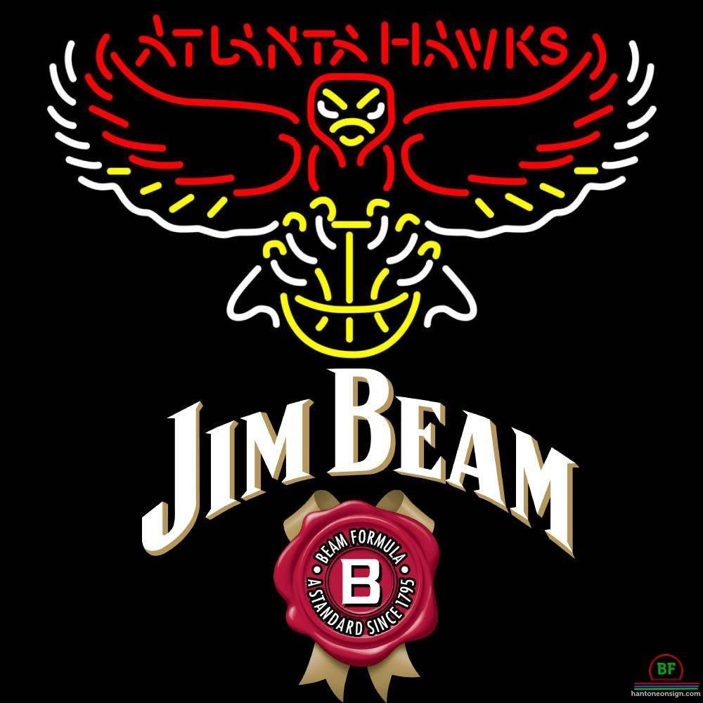 Custom Jim Beam Atlanta Hawks Neon Sign NBA Teams Neon Light