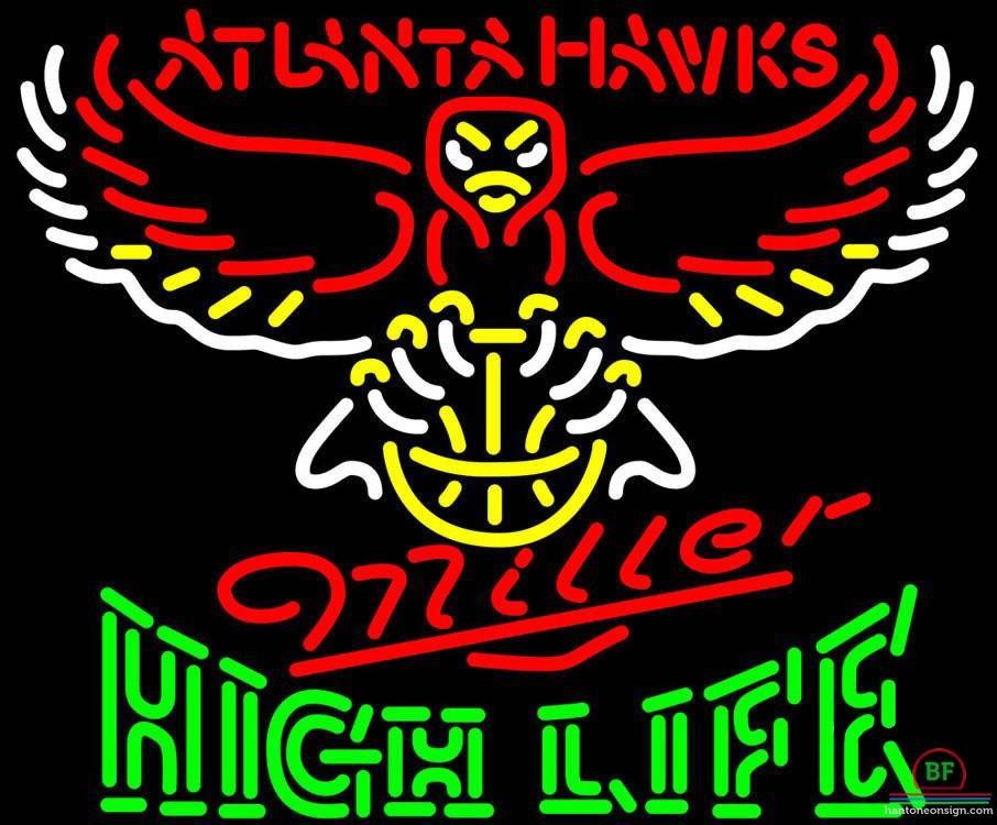 Custom Miller High Life Atlanta Hawks Neon Sign NBA Teams Neon Light
