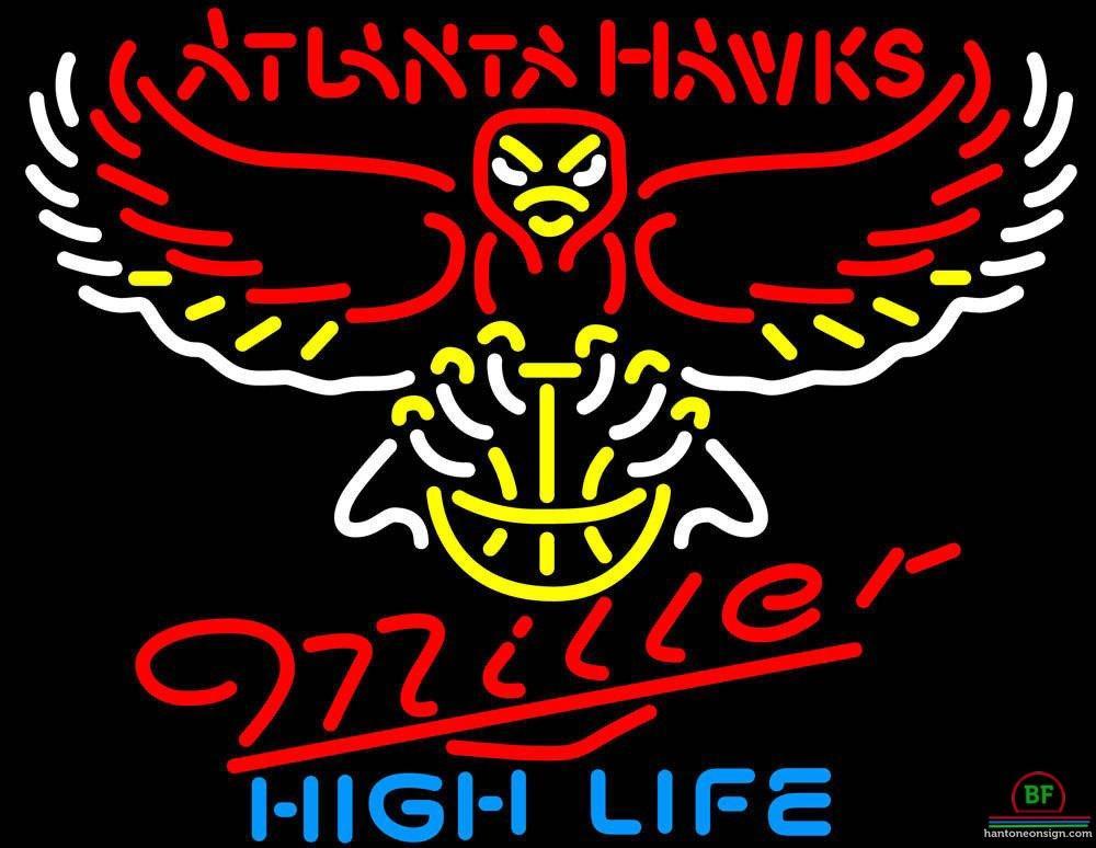 Custom Miller High Life Atlanta Hawks Neon Sign NBA Teams Neon Light