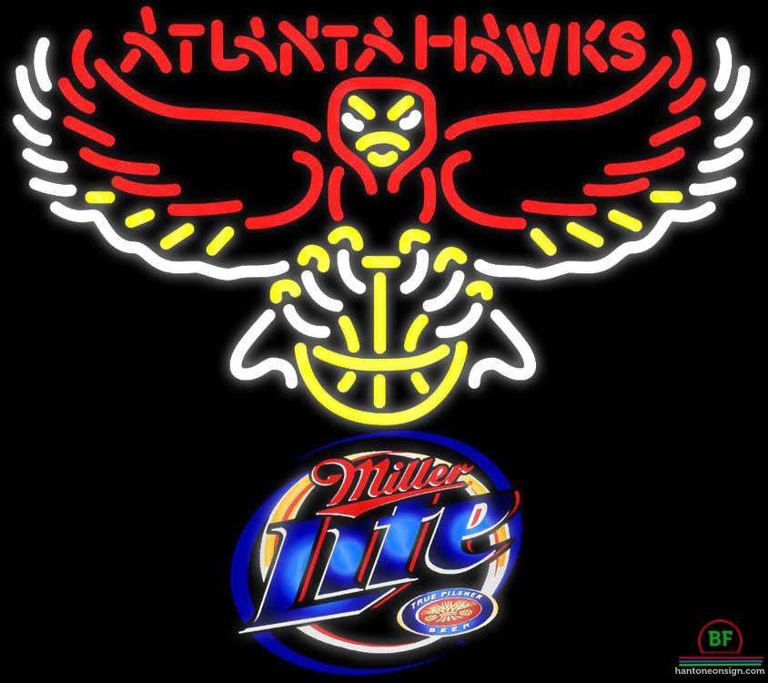 Custom Miller Lite Atlanta Hawks Neon Sign NBA Teams Neon Light