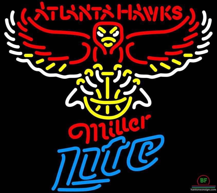Custom Miller Lite Atlanta Hawks Neon Sign NBA Teams Neon Light