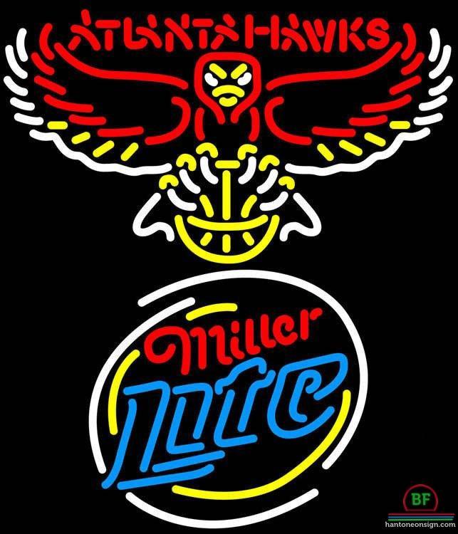 Custom Miller Lite Atlanta Hawks Neon Sign NBA Teams Neon Light